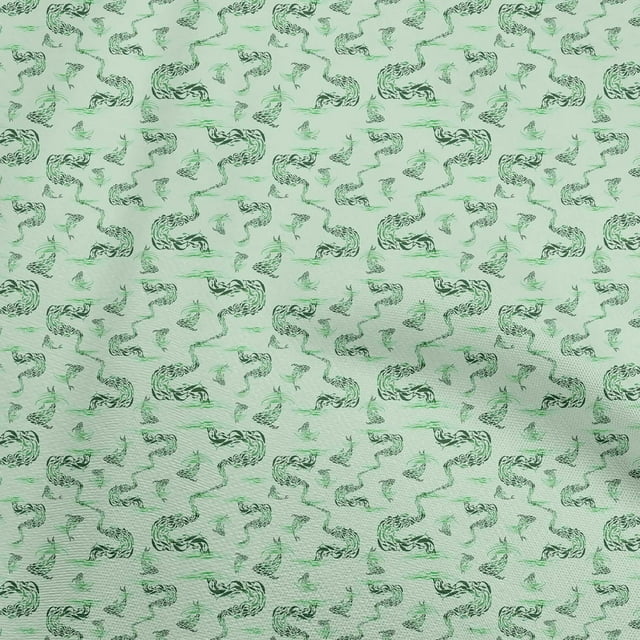 oneOone Georgette Viscose Mint Green Fabric Sea Sewing Craft Projects Fabric Prints By Yard 42 Inch Wide