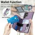 thumbnail image 5 of Dteck for Samsung Galaxy S24 Ultra Wallet Case Crossbody for Women Men, Samsung S24 Ultra 5G Zipper Phone Case with Card Holder Wrist Strap Purse Gift for Samsung Galaxy S24 Ultra 5G,Purple, 5 of 9