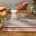 thumbnail image 3 of TOWN & COUNTRY EVERYDAY Rio Multicolor Stripe Indoor Outdoor Area Rug, UV Fade Resistant, High-Low Pile, Red/Mutli, 3'11"x5'2", 3 of 13