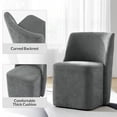 thumbnail image 2 of Upholstered Dining Chair with Casters Armless Accent Chair with Wheels Dining Room Kitchen Grey, 2 of 7