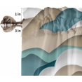 thumbnail image 5 of 36 Inch Long Tier Curtains for Kitchen, Turquoise Brown Ombre Abstract Geometric Ocean Waves Bathroom Window Curtains Rod Pocket Short Curtains Window Treatment Tiers for Living Room 2 Panels, 5 of 5