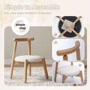 Guyou Solid Wooden Toddler Chair Ages 1-6, Boys Girls Kids Preschool Chair, Comfy Upholstered Kid Reading Chair, Sherpa Kids Desk Chair for Playroom Kindergarten Preschool Bedroom, White