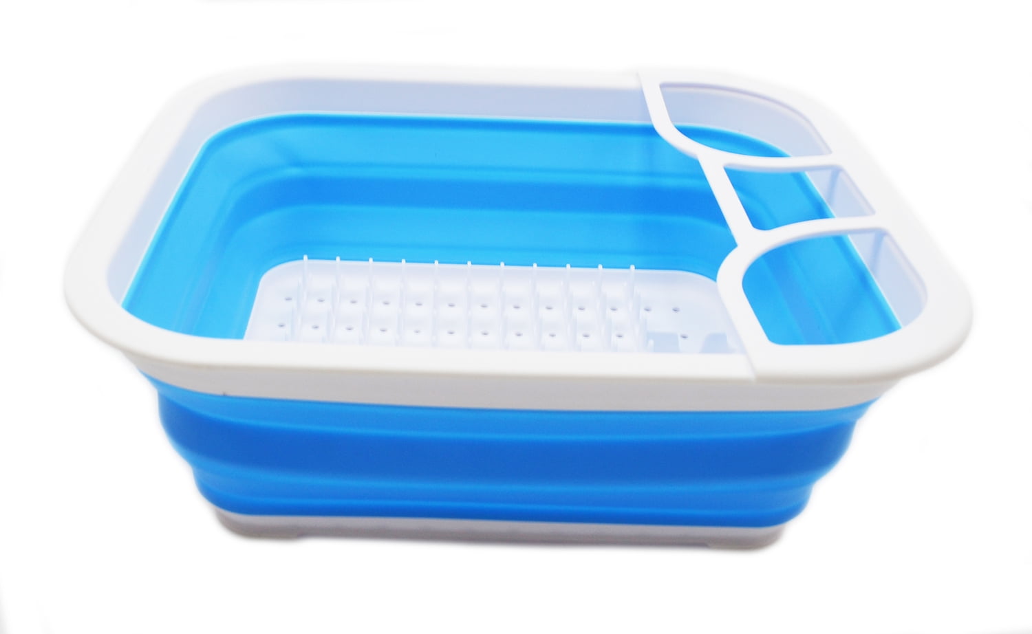 SAMMART Collapsible Dish Drainer - Foldable Drying Rack - Portable Dinnerware Organizer - Space Saving Kitchen Storage Tray