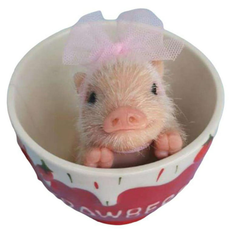 Jtween Full Silicone Piglet,4.7 in BPA-Free Soft Silicone Pig Doll Cute Lifelike Baby Piglet Interesting Pig Toy Gift for Baby, Size: 12, As Shown