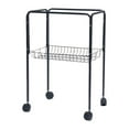 thumbnail image 1 of Soporte para jaula de pájaros, soporte para jaula de mascotas, estructura metálica multiusos con rueda y estante de esquina. Negro, 1 of 9