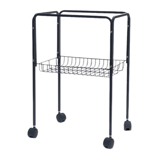 Soporte para jaula de pájaros, soporte para jaula de mascotas, estructura metálica multiusos con rueda y estante de esquina. Negro