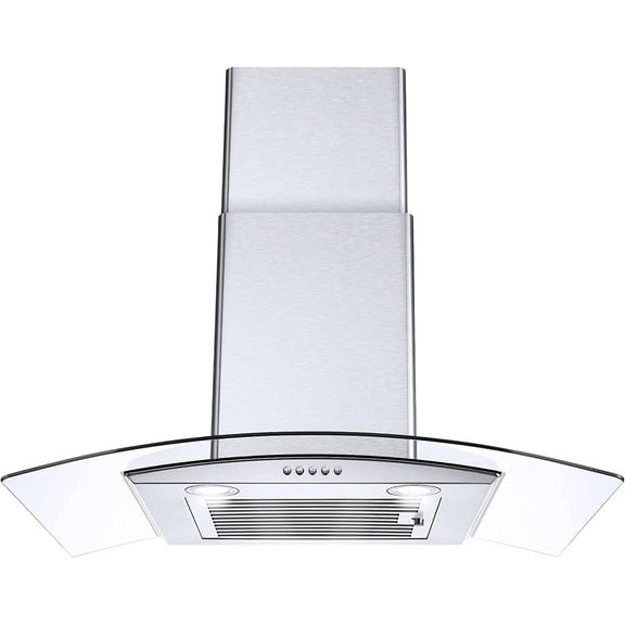 Range Hood 30 inch Convertible Wall Mount Range Hood with Tempered Glass 3 Speed Fan 450CFM