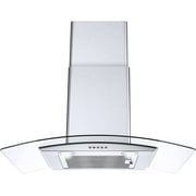 Range Hood 30 inch Convertible Wall Mount Range Hood with Tempered Glass 3 Speed Fan 450CFM