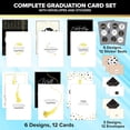 thumbnail image 2 of 12 Gold Foiled 5x7in College Graduation Cards Pack with Envelopes and Stickers, 6 Elegant Designs for Highschool, Middle school Graduates with Printed Message Inside - Gifting, Mailing, 2 of 3