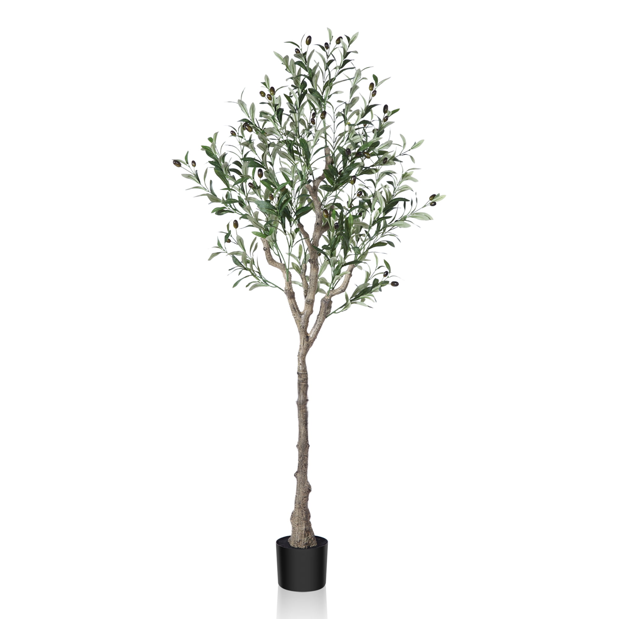 6 ft. Indoor/Outdoor Artificial Olive Tree - Potted Faux Floor Plant with  Fruit - Natural Looking Greenery Decoration 902425HTZ - The Home Depot