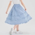 thumbnail image 6 of BFHHYA Girls Plaid Long Skirt High Waisted Flowy Tiered A-Line Skirts Tween Y2K Fashion Summer Skirt Size 7-16 Years, 6 of 7
