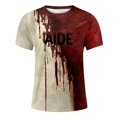 thumbnail image 4 of Playeras Hombre Gimnasio Hombres Letras Teñidas Cuello Redondo Manga Corta Camiseta Casual Tendencia Suelta Y Cómoda Superior, 4 of 4