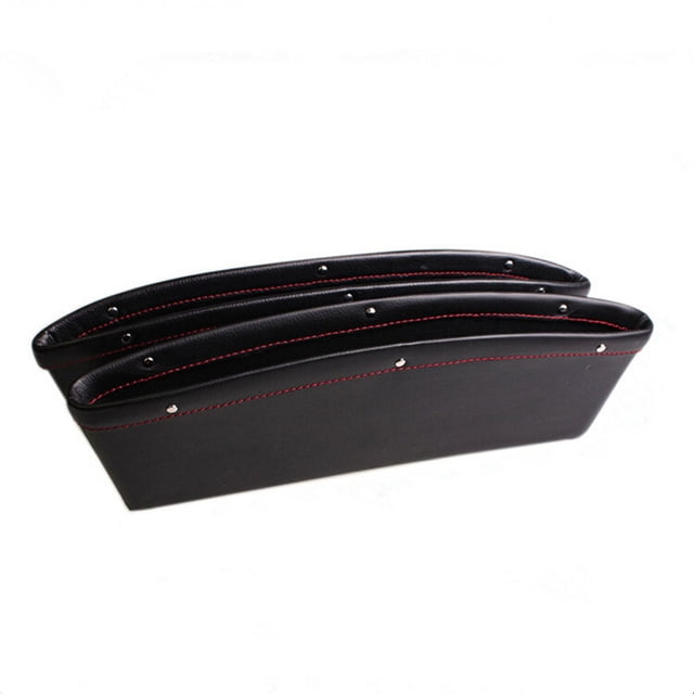 SHISUYAN Car Organization Black Rectangular Gap Filler Pu Leather 1Pack
