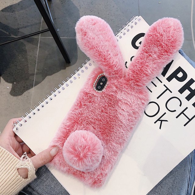Carcasa De Lujo Compatible Para OPPO A77 A57 2022 4G 5G A97 A78 5G Funda Para Teléfono 3D Peluche Lindo Conejo Orejas Peludas Pelusas Suave TPU Cubierta Trasera Fundas Gao Jiahui unisex