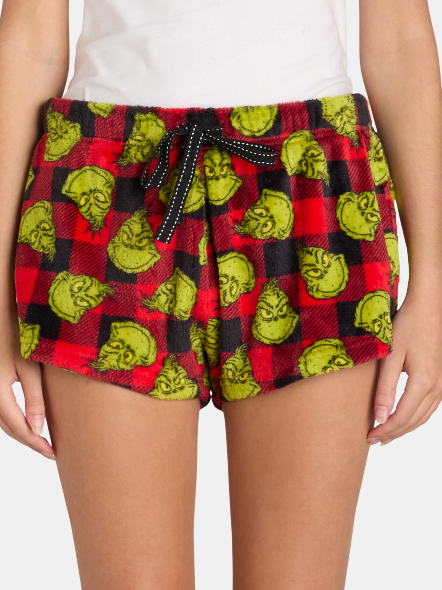 Grinch Women's Plush Sleep Shorts, 2-Pack, Sizes XS-3X