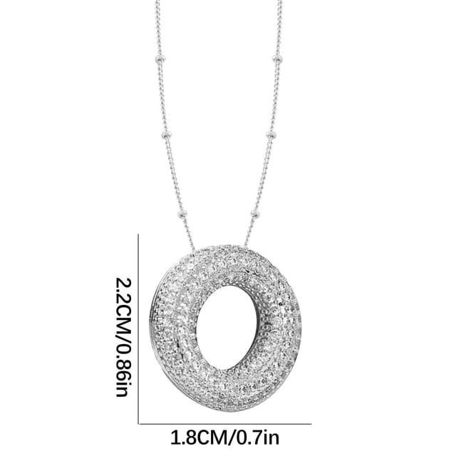 Collier Lettre Souris Sans Fil Incrusté de Cuivre Creux Collier Pendentif Alphabet Diamant