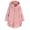 thumbnail image 1 of IMENGL Plus size button plush tops loose cardigan, Pink 5XL, Size M-5XL, 1 of 6