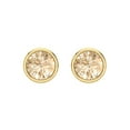 thumbnail image 3 of 14K Solid Gold Screw Back Stud Earrings for Women | 1 cttw Round Cut Natural Morganite | Yellow Gold, 3 of 5