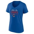 thumbnail image 2 of Women's  Royal Chicago Cubs Let's Go Cubbies V-Neck T-Shirt, 2 of 3