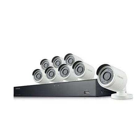 Samsung 8 Camera Security System, 16 Channels, 4 Megapixel, Super HD, POE, 3TB NVR (SNK-D5081)