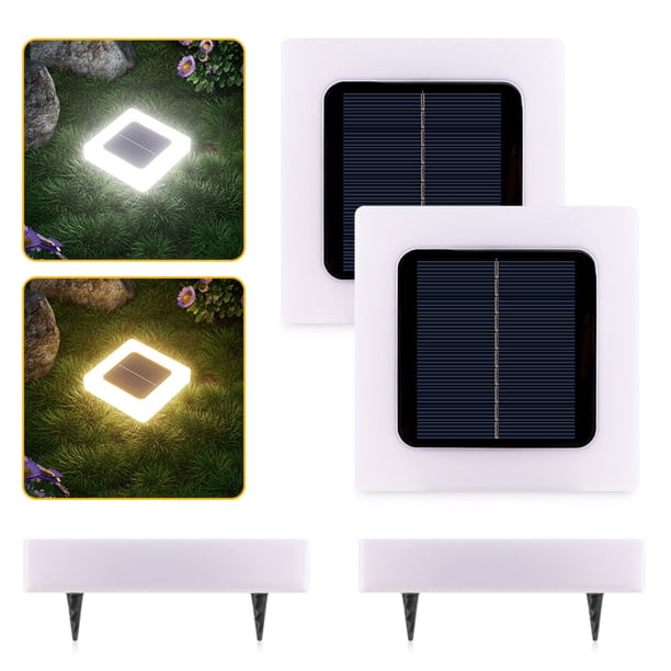 Luz solar enterrada para jardín exterior – Lámpara de 16 LED para senderos de jardín, ABS impermeable, energía solar, blanca/cálida, fácil de instalar, decoración de césped y villa, sensor