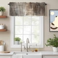 thumbnail image 2 of Brown Ombre Kitchen Curtain Valances for Windows Farmhouse Short Curtains, Modern Abstract Oil Painting Art Rod Pocket Valance Curtain for Bedroom Cafe Living Room, 2 of 8