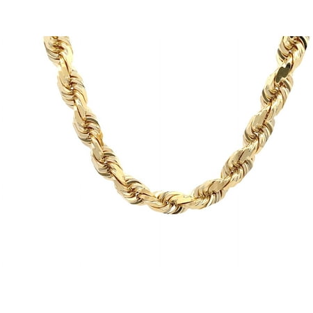 10K Gold Solid Rope Chain 8mm 24"