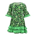 thumbnail image 1 of Unique Baby Girls StPatricks Day Leperchaun Flowy Dress (6Y, Green), 1 of 5