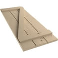 thumbnail image 6 of Ekena Millwork 16 1/2"W x 58"H Rustic Three Board Joined Board-n-Batten Knotty Pine Faux Wood Shutters w/Z-Board (Per Pair), Primed Tan, 6 of 10