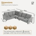 thumbnail image 5 of Pingliang Home 102" Convertible Sectional Sofa Couch,Upholstered Oversized Modern 6 Seat L Shaped Couch Corner Sofa Reversible Sofa Set for Living Room Apartment Office Studio, 5 of 9