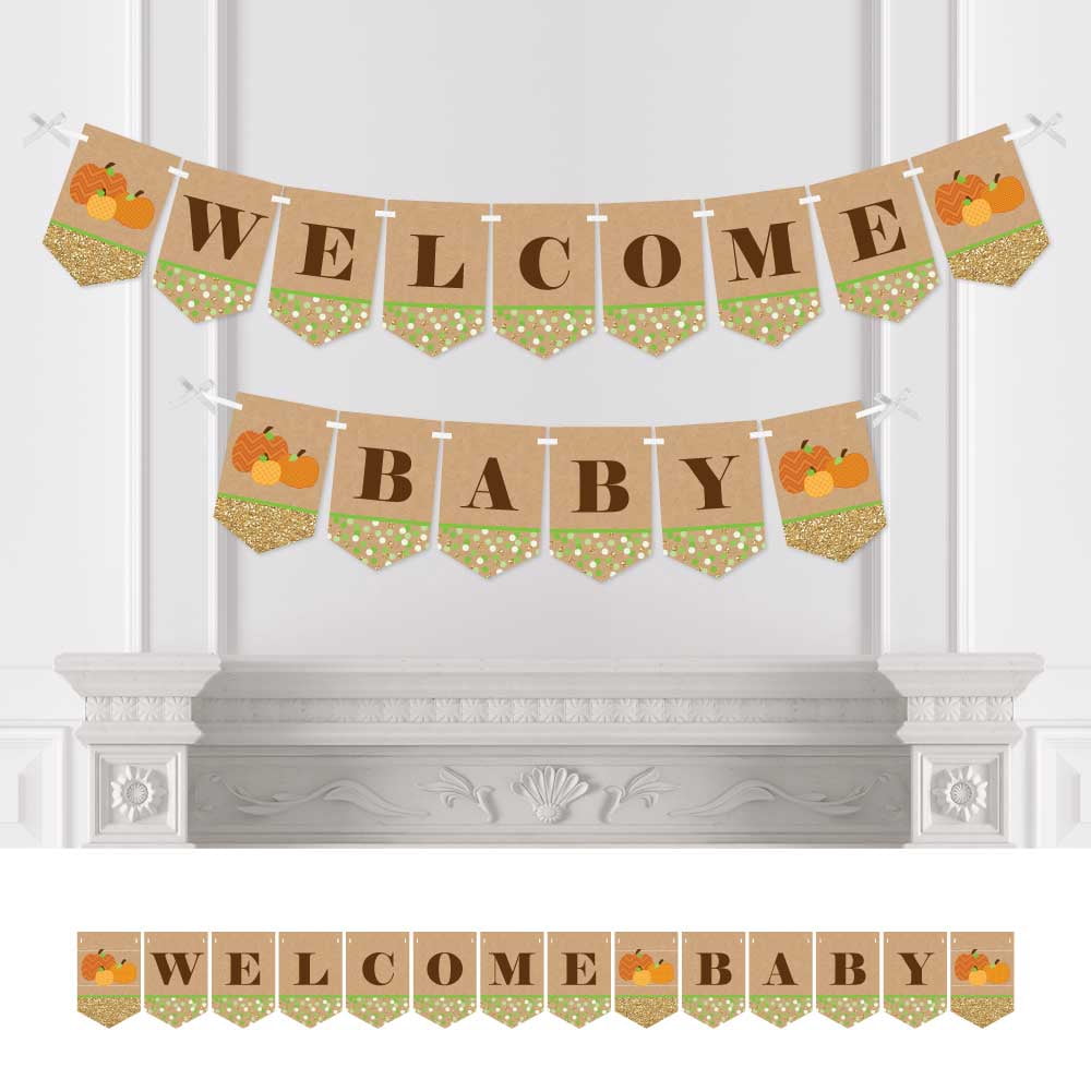 Pumpkin Patch - Fall and Halloween Baby Shower Party Bunting Banner - Pumpkin Party Decorations - Welcome Baby