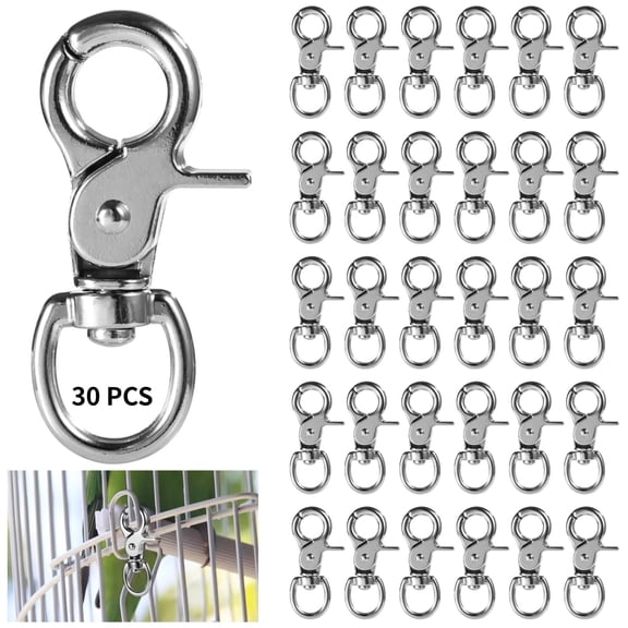 30 PCS Heavy Duty Trigger Snap Hooks, Zinc Alloy Swivel Spring Snap Clips for Pet Cage Lock, Keychain, Leash Accessories
