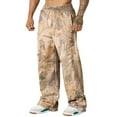 thumbnail image 5 of Havenx Men’s Camo Baggy Sweatpants Graphic Print Camouflage Pants Straight Wide Leg Elastic Waist Wear with Pockets Loose Fit Y2k Workout Athletic Soft Open Bottom Outfits,Light Green S, 5 of 5