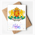 thumbnail image 1 of Bulgaria National Emblem Welcome Back Greeting Cards Envelopes Blank, 1 of 3