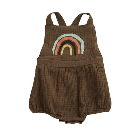 

Seyurigaoka Girls Boys Rainbow Romper Sleeveless Straps Jumpsuit One-piece Clothes
