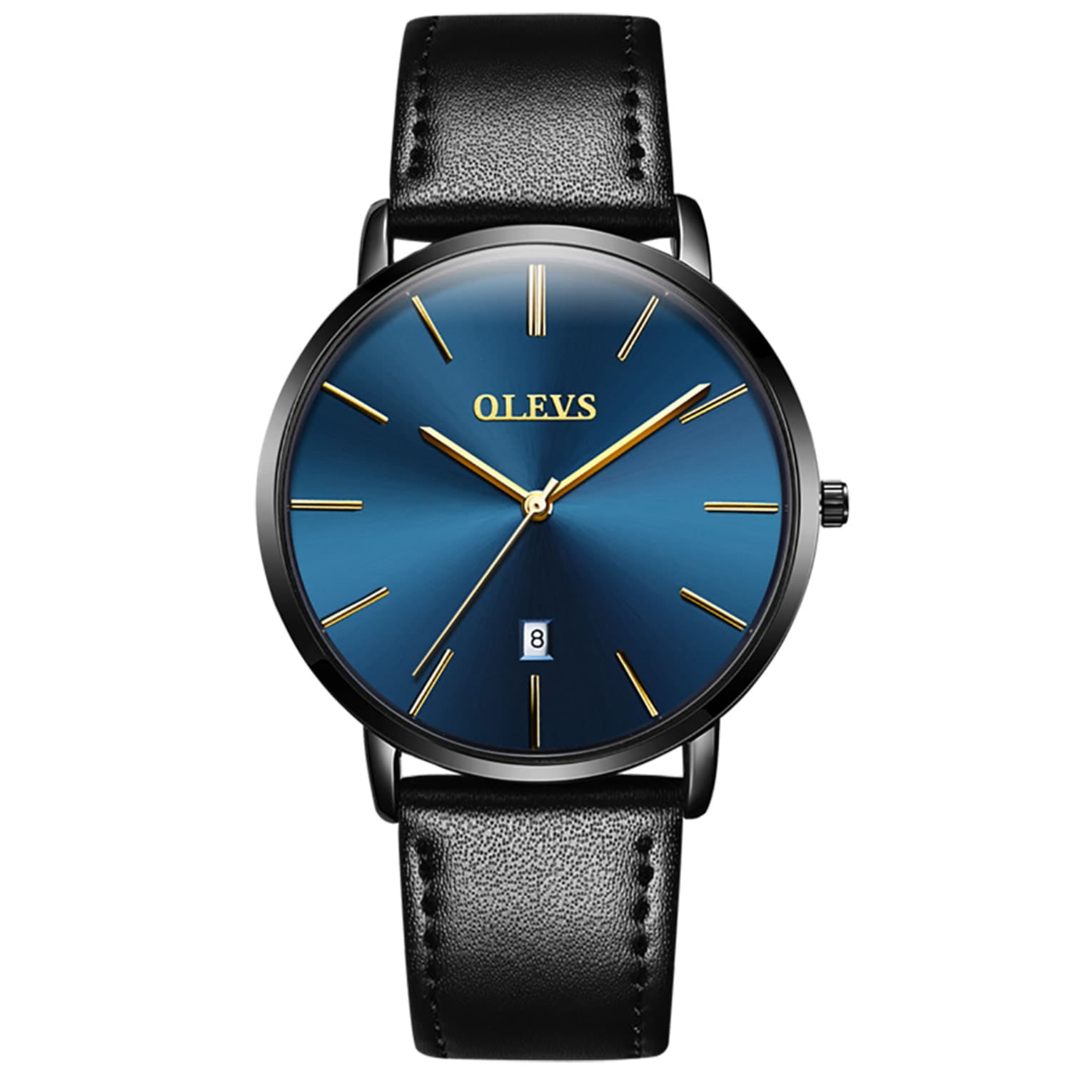 OLEVS Men's Watch, Waterproof Wrist Watches Minimalist Ultra Thin Fashion Casual Day Watch with Retro Leather Band Japan Quartz, Male Adult Wristwatch
