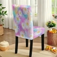 thumbnail image 5 of Xoenoiee Daisy Tie Dye Print 5 PCS Tablecloth and Chair Covers Set, Protective & Stretchable Table Cover with 4 Seat Slipcovers for Home Kitchen, Banquet, Party (Rectangle Tablecloth, 82x55 Inch), 5 of 6