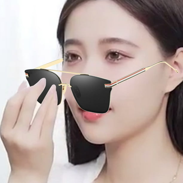 Retro Style Mens Polarized Sunglasses 400 Square Tinted Lens Metal Glasses  for Fishing Beach Driving Shades Eyewear Gray Lens