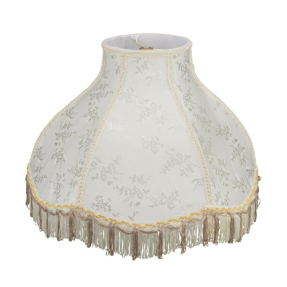 Aspen Creative 30043 Transitional Scallop Bell Shape Spider Construction Lamp Shade in Beige, 17" wide (6" x 17" x 12")