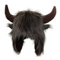 thumbnail image 5 of Joernso Winter Funny Hat Fake Cow Horn Decor Thunderbolt Thick Warm Faux Fur Ear Personality Unisex Windproof Fluffy Photo Prop Women Men Cap, 5 of 8