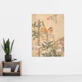 thumbnail image 2 of Ren Yi Two Birds Perched Rose Bush Chinese Painting Extra Large XL Wall Art Poster Print, 2 of 3