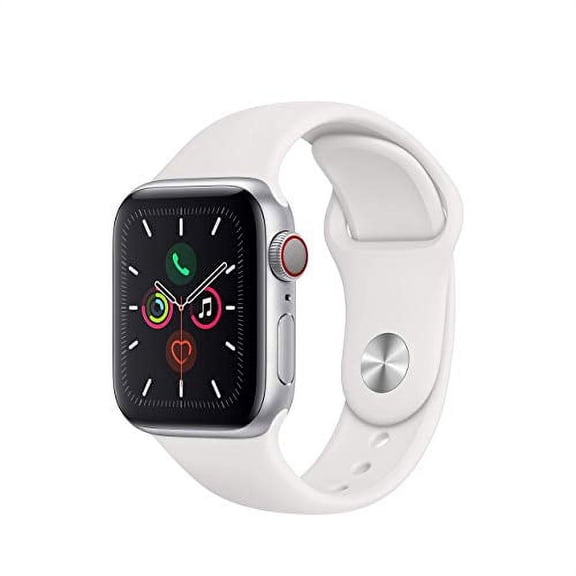 Restored Apple Watch Series 5 GPS w/ 40MM Silver Aluminum Case & White Sport Band (Refurbished)