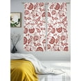thumbnail image 2 of Boho Red Floral Sheer Curtains for Living Room Bedroom Vintage Farmhouse Paisley Plant Leaf Sheer Curtains 63 Inch Long 2 Panels Set Light Filtering Curtain Window Treatments Drapes for Dining Room, 2 of 6