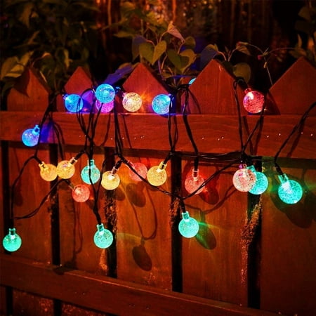 lights string solar outdoor globe crystal solite feet led waterproof fairy ft powered colors decorations indoor multi