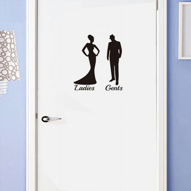 2 uds hombre mujer baño cuarto de baño polvo habitación 1 WC calcomanía decoración del baño arte pared hogar niños dormitorio sala de estar Oficina decoración pegatinas Sailing Electrónica