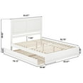 thumbnail image 2 of Clayton Queen Wood Platform Bed with Panel Footboard & Twin XL Trundle in White, 2 of 5