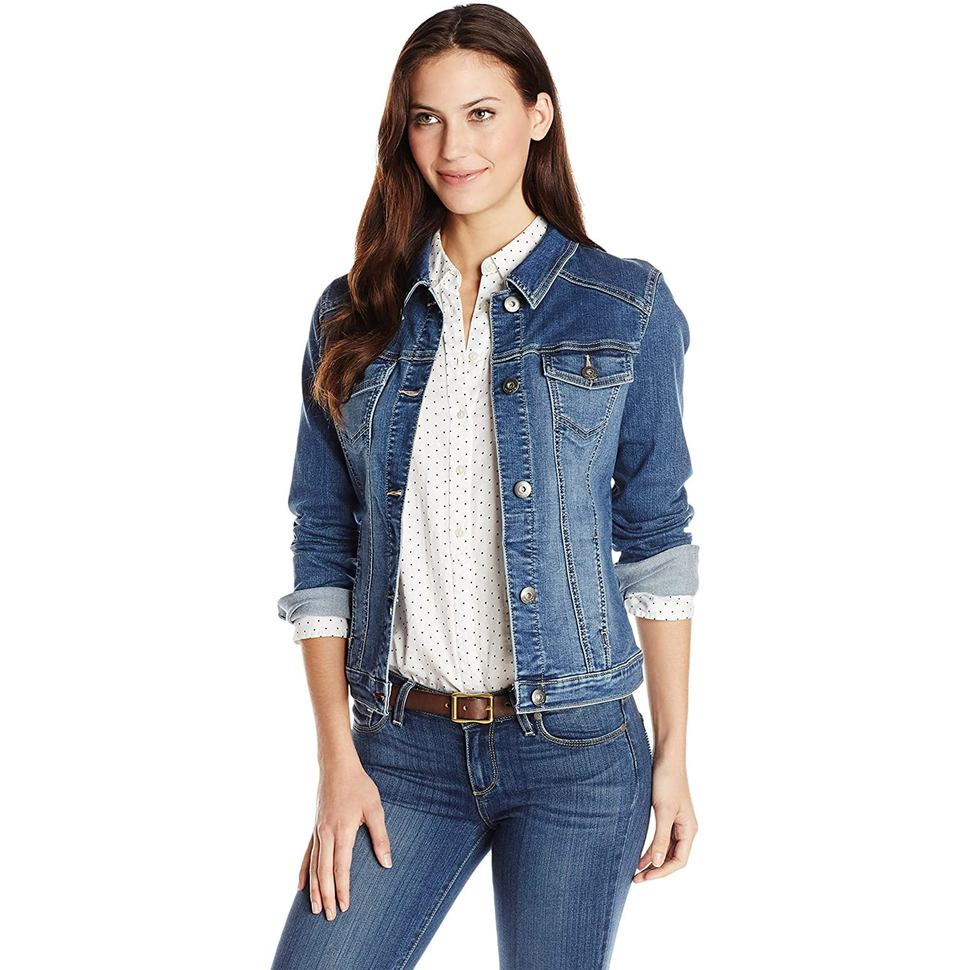 Wrangler Authentics Women's Denim Jacket, Weathered, Large | Walmart Canada Wrangler Authentics Women's Denim Jacket, Weathered, Large | Walmart Canada