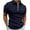 A0610-Dark Blue, variant on POTETI Polo Shirts for Men Collared Short Sleeve Casual Shirts Quarter Zip Solid Pockets Tops