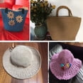thumbnail image 3 of Sombrero de sol y bolsa de playa de hilo de rafia de algodón natural color vino, materiales de tricot de paja de rayón - 280 metros / 306 yardas, 3 of 7