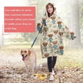 thumbnail image 4 of Beige Highland Cow Flower Pajama Pattern Wearable Oversized Blanket,Wearable Blanket Hoodie for Adults,Cozy Hooded Blankets with Super Pockets,Super Warm Fuzzy Pullover for Women & Men, 4 of 6